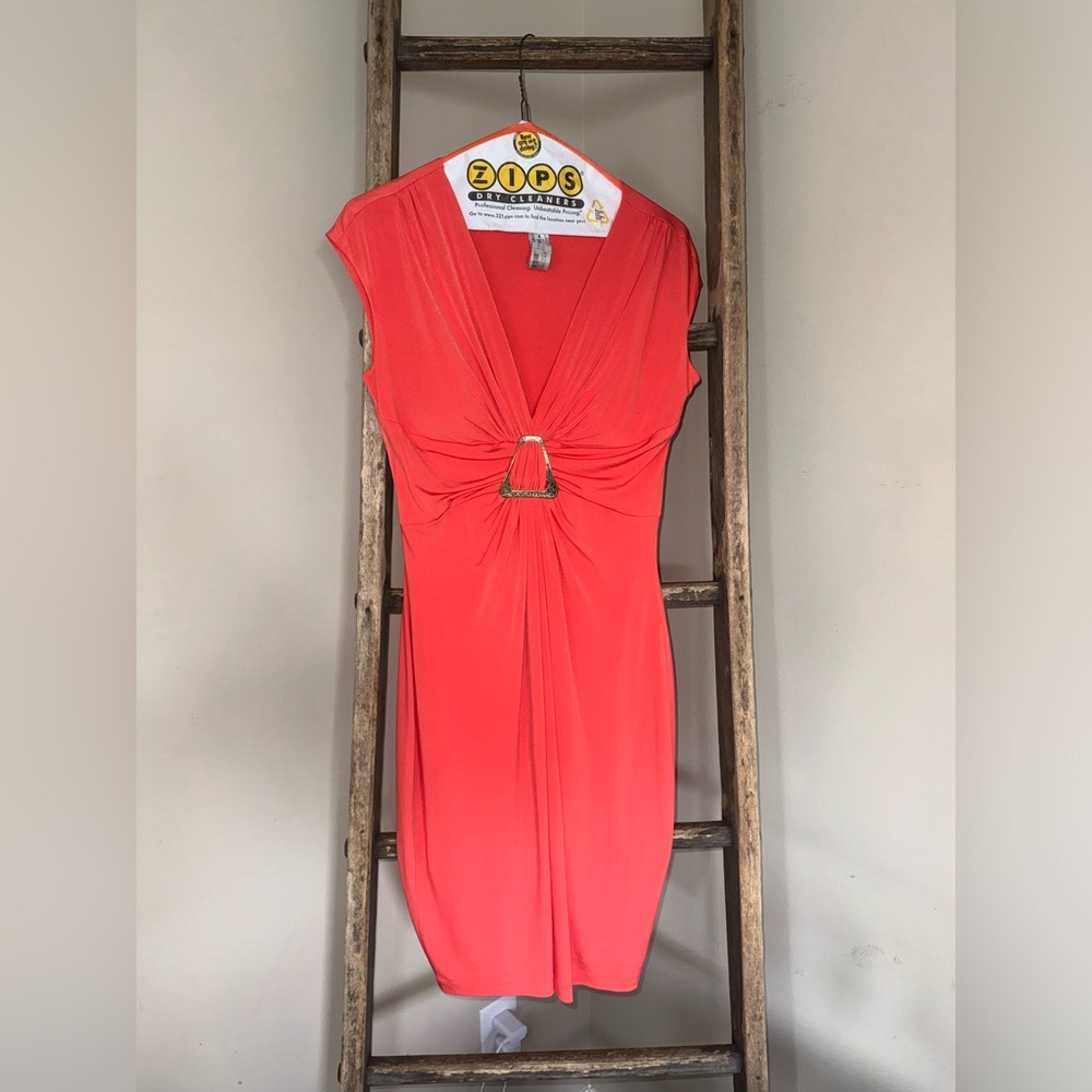 Vintage Cache Cinch Dress with Gold Embellishment Size 8 - Picture 1 of 11